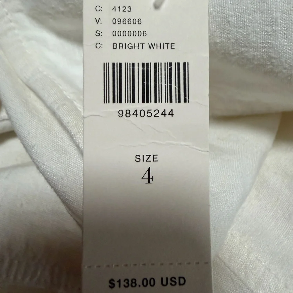 By Anthropologie White Linen Extended Waist Pants - Picture 11 of 11